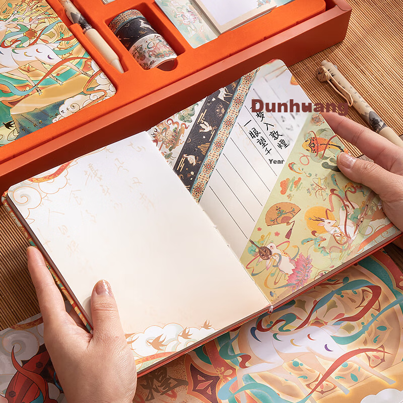 Kaba Bear Dunhuang-Inspired Creative Notebook Gift Set Cultural Souvenir for Birthday & Children's Day