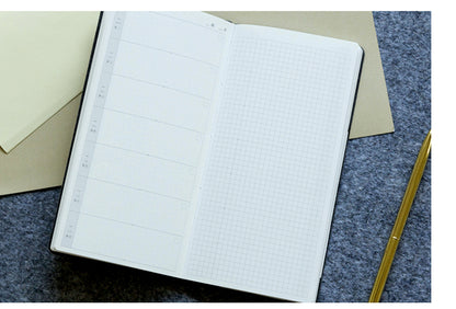 Kinbor A5 8-Grid Self-Filling Time Management Diary PU Leather Monthly Planner 78g Lemon Scent