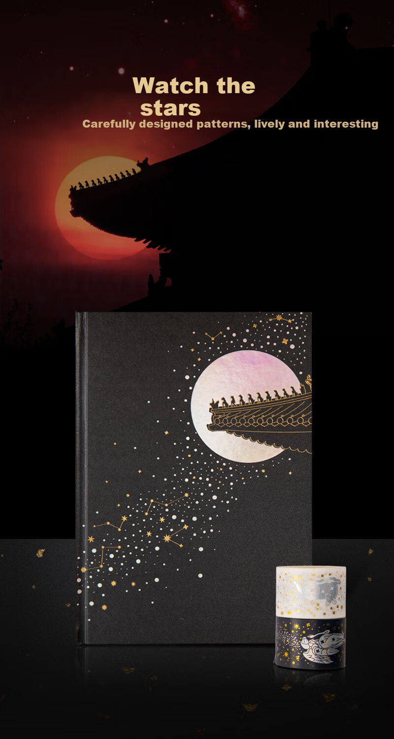 Forbidden City Cultural Creative Starry Sky Notebook Set with Bookmarks for Students Graduation Birthday Gifts