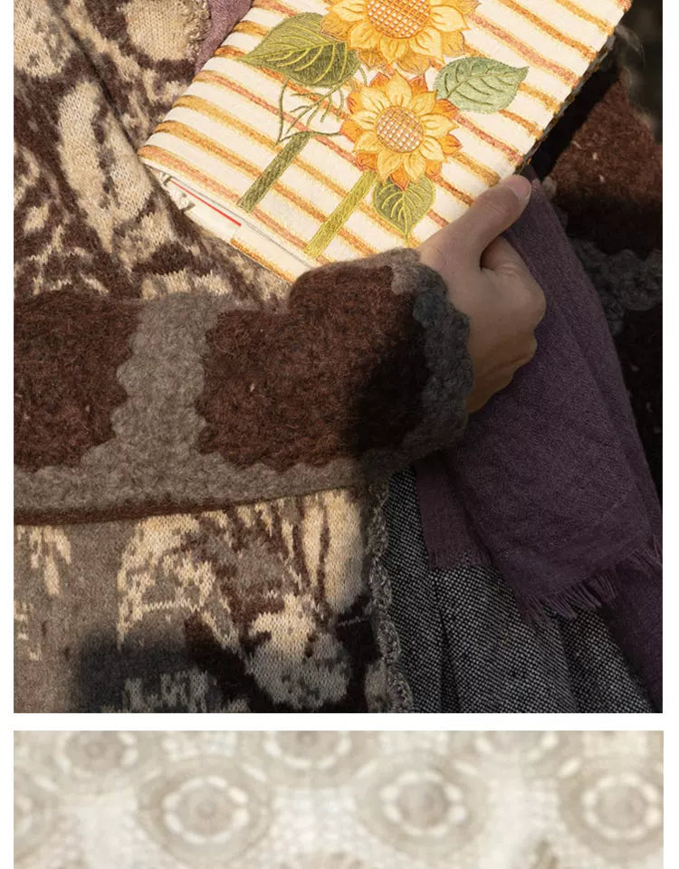Life Comic Sunflower Embroidery A5B6A6 Handmade Cloth Book Cover Journal Book Sleeve Book Protector Cultural and Creative Gift
