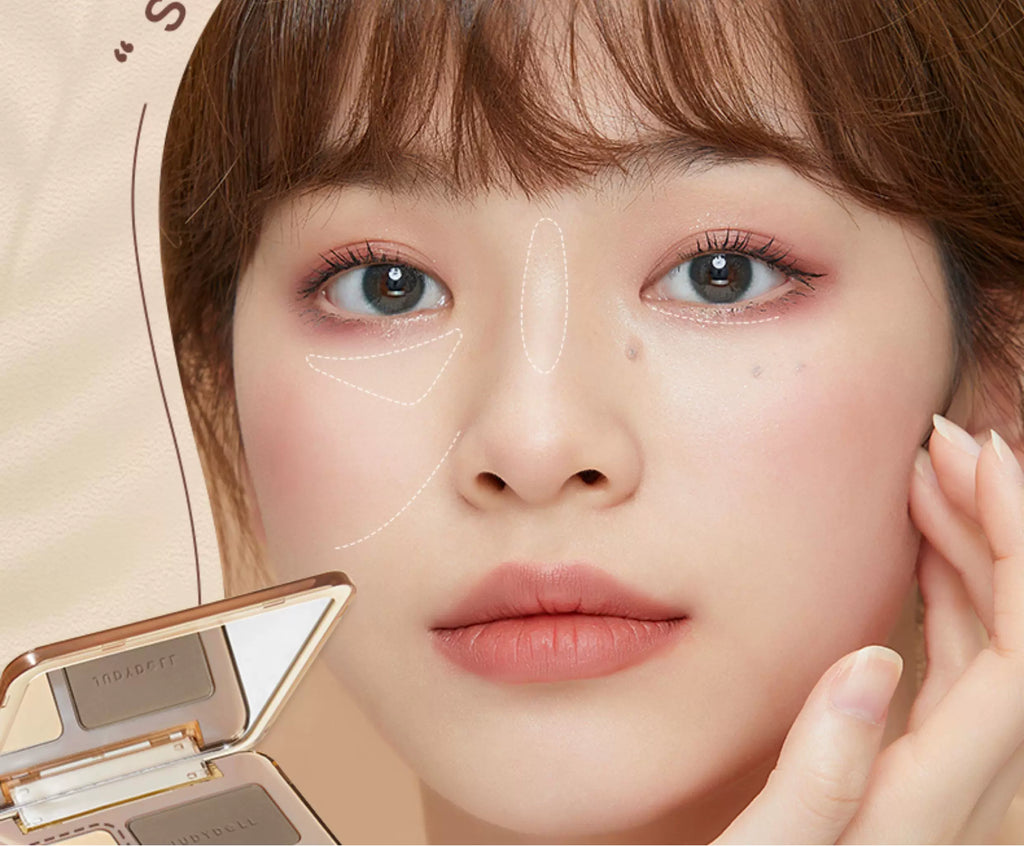 Juduo Orange Blossom Highlighter and Contouring All-In-One Palette Blush Nose Shadow Eye Shadow Side Shadow Three-In-One Facial Matte for Women