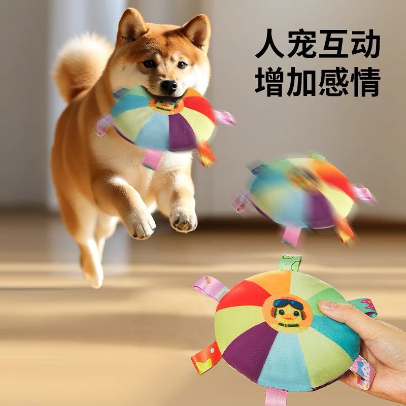 Pet Plush Toy, Sounding Frisbee Toy, Interactive Dog and Cat Frisbee, Teething and Bite-Resistant Training, Special for Dog Training