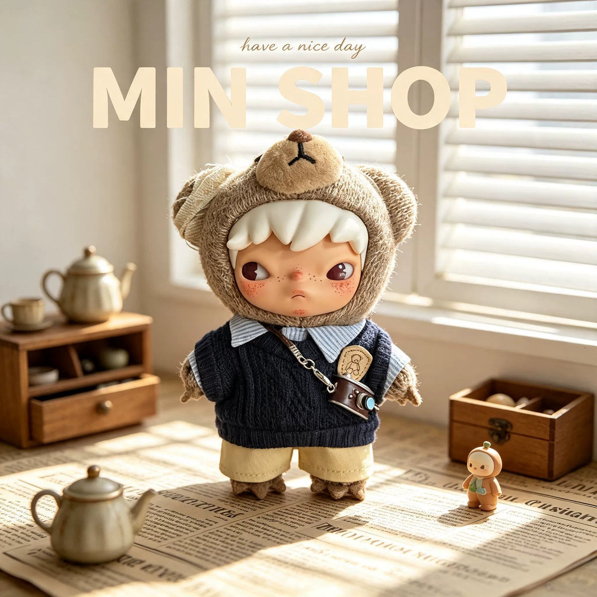 Ono Hirono Highway Diary 17cm Vinyl Fighting for Joy Plush Doll Blind Box Overalls Baby Clothes