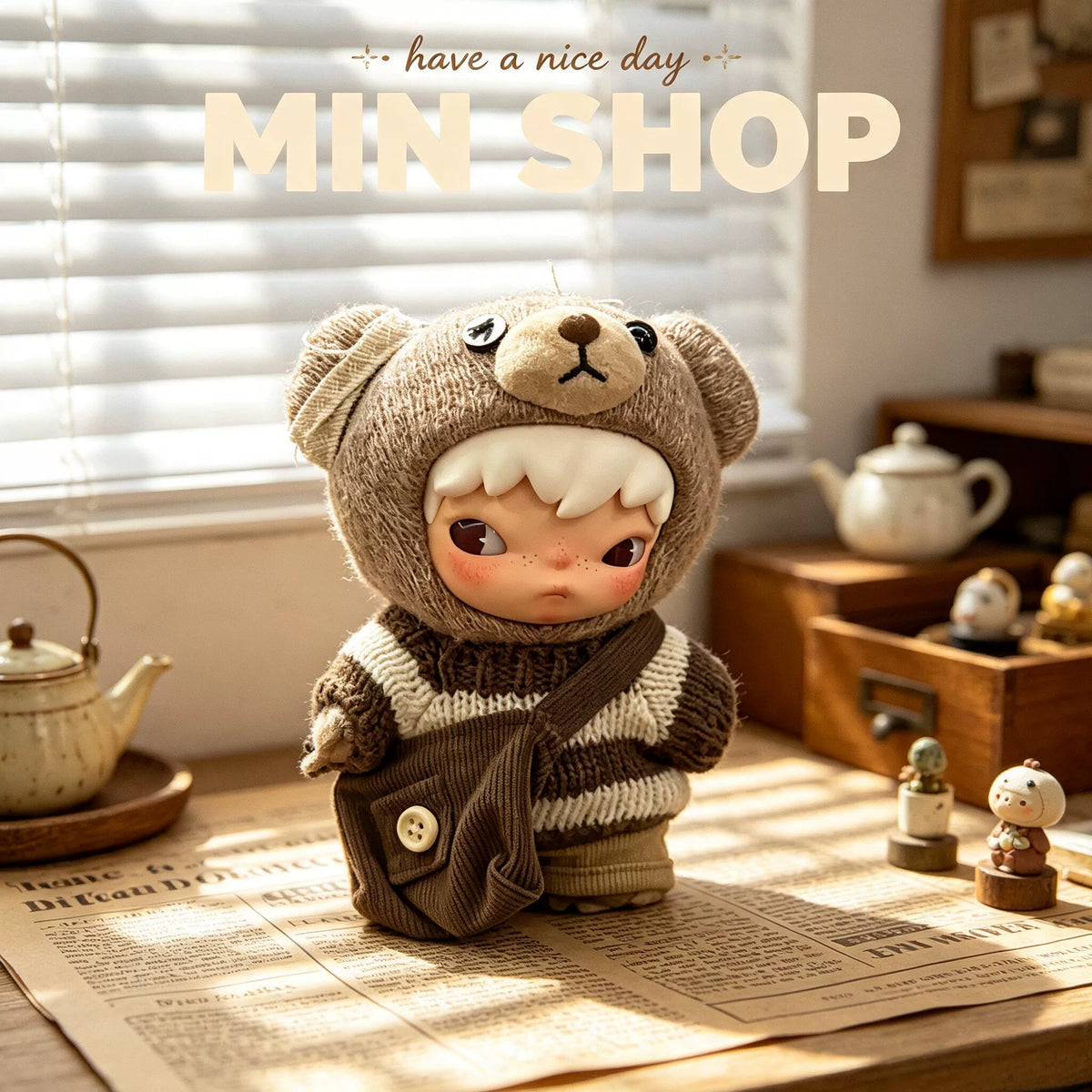 Ono Hirono Highway Diary 17cm Vinyl Fighting for Joy Plush Doll Blind Box Overalls Baby Clothes