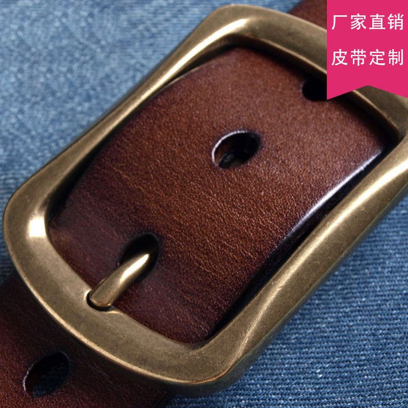 New belt leather men's belt real cowhide belt casual Joker men's pin buckle belt manufacturers wholesale