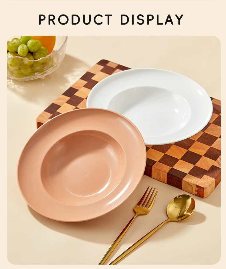 Fruit and Vegetable Salad Bowl, Deep Plate, Dessert Plate, ins Style, Simple Curry Rice, Instant Noodle Bowl, Home Use, High-End Feel