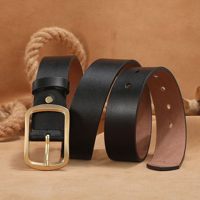 New belt leather men's belt real cowhide belt casual Joker men's pin buckle belt manufacturers wholesale