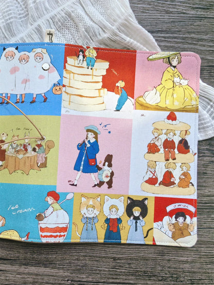 Sweetheart Girl Puzzle Grid Cute Planner Loose-Leaf A5 Fabric Handmade Notebook Diary Planner Notebook