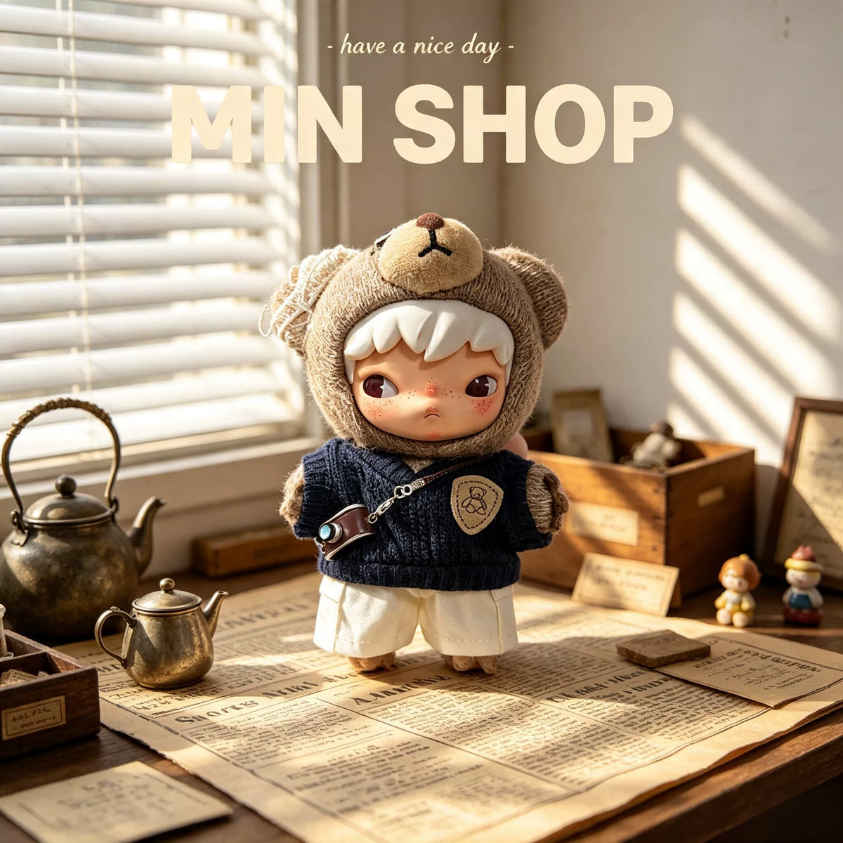 Ono Hirono Highway Diary 17cm Vinyl Fighting for Joy Plush Doll Blind Box Overalls Baby Clothes