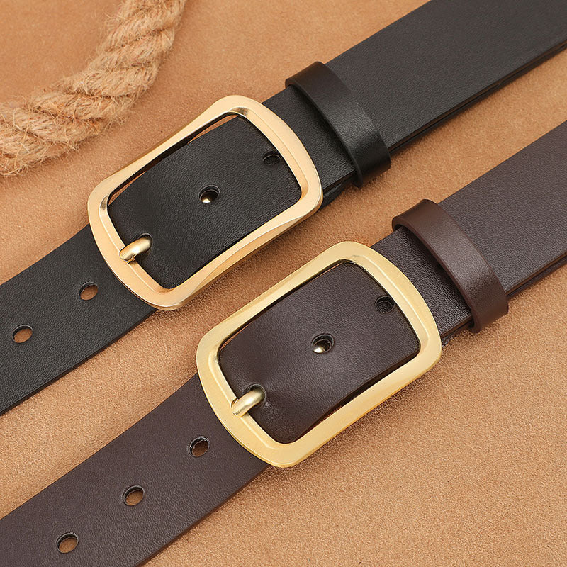 New belt leather men's belt real cowhide belt casual Joker men's pin buckle belt manufacturers wholesale