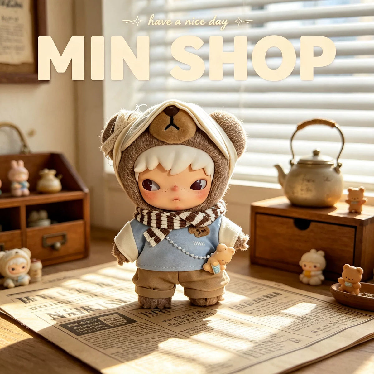Ono Hirono Highway Diary 17cm Vinyl Fighting for Joy Plush Doll Blind Box Overalls Baby Clothes