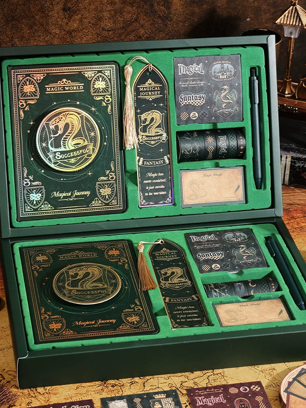 Magic Academy Notebook Set Gift Box Harry Potter Planner High-Quality Notebook for Elementary and Middle School Students School Supplies Diary Planner Sticker Pack Birthday Gift