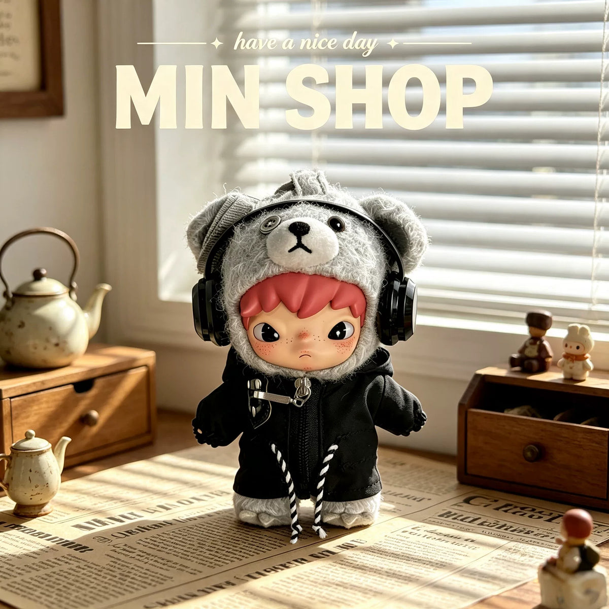 Ono Hirono Highway Diary 17cm Vinyl Fighting for Joy Plush Doll Blind Box Overalls Baby Clothes