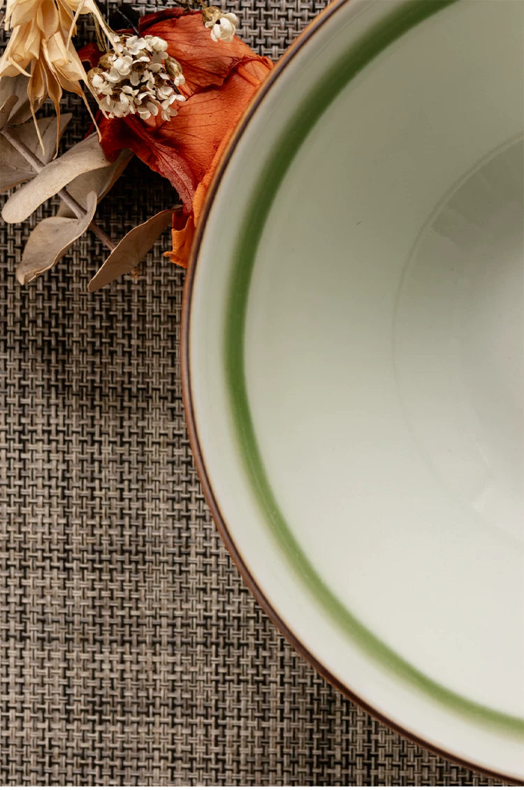 Handmade Gold-Inlaid Ceramic Bowl with High Rim, Suitable for Home Use, Ceramic Rice Bowl, Salad Bowl, Ramen Bowl, Commercial Use