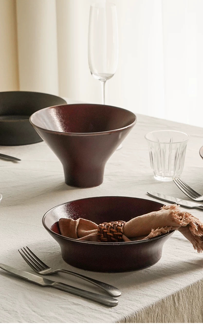 Alaniz Qingling Tall Noodle Bowl, Anti-Scalding Tall Bowl, Soup Noodle Bowl, Chinese Tableware, Ceramic Noodle Bowl, Ramen Bowl