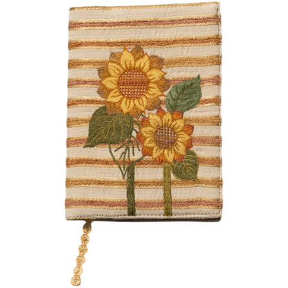 Life Comic Sunflower Embroidery A5B6A6 Handmade Cloth Book Cover Journal Book Sleeve Book Protector Cultural and Creative Gift