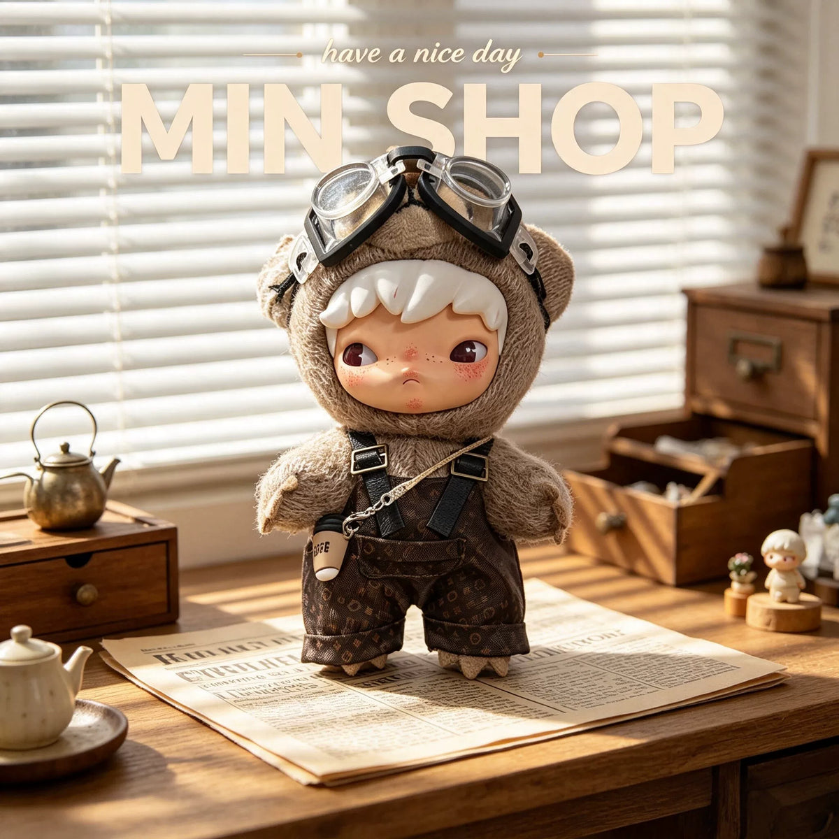 Ono Hirono Highway Diary 17cm Vinyl Fighting for Joy Plush Doll Blind Box Overalls Baby Clothes