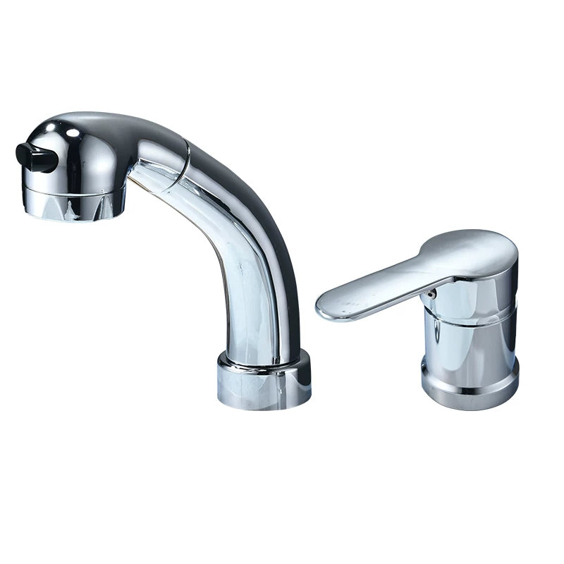 Shampoo Bed with Separate Double-Hole Pull-Out Basin Faucet, Retractable Adjustable Basin, Washbasin Hot and Cold Water Faucet