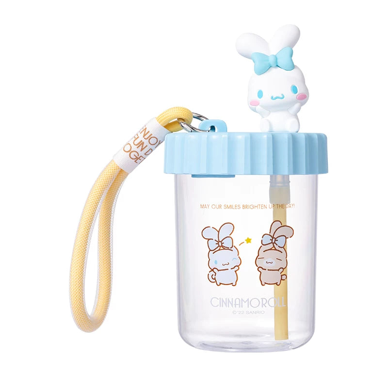 Miniso Sanrio Straw Cup with Strap, Plastic Cup, Pochacco Cinnamoroll Portable Water Cup