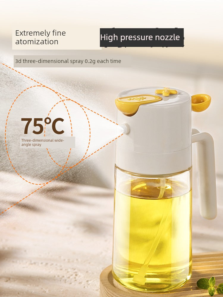 Miniso Oil Spray Bottle for Home Use, Non-Drip Kitchen Oil Container, Glass Seasoning Bottle, Mist-Type Dual-Use Leak-Proof Oil Bottle