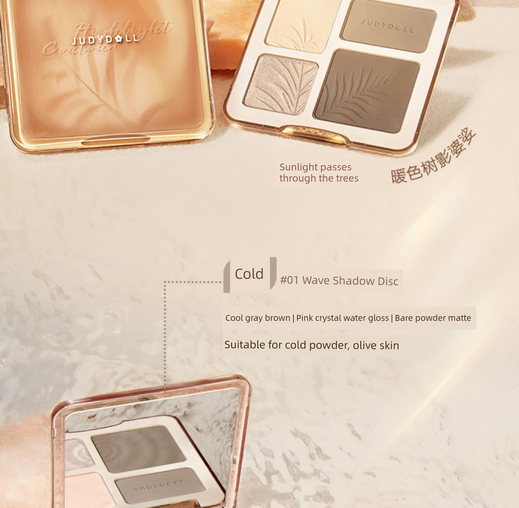 Juduo Orange Blossom Highlighter and Contouring All-In-One Palette Blush Nose Shadow Eye Shadow Side Shadow Three-In-One Facial Matte for Women