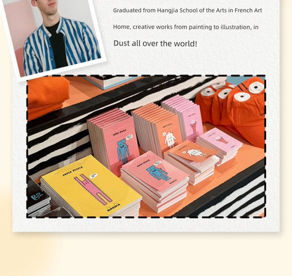 Rhodia French Rhodia Thumbtack Notebook Portable Flip-Up Notebook Tearable Pages High-Quality Aesthetic Fun Notepad Planner [Paper People Collaboration]