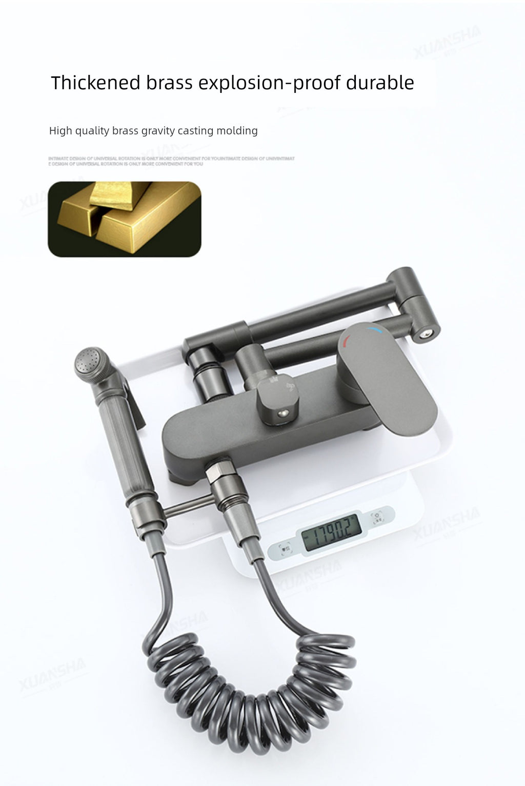 Wall-Mounted Hot and Cold Water Faucet for Kitchen, Wall-Mounted Sink for Washing Vegetables, Dishwashing Sink, Balcony Mop Washing Basin, Household Use