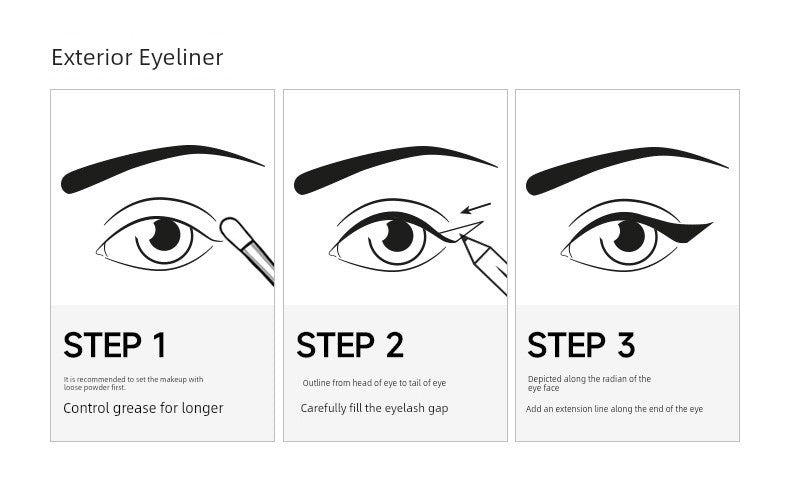 Kazilan Eyeliner Gel Pen Is Not Easy to Smudge, Is Waterproof, Long-Lasting, Suitable for Beginners, Beginners' Pen for Lower Eyelid, Hard Tip, Fine Tip for Women