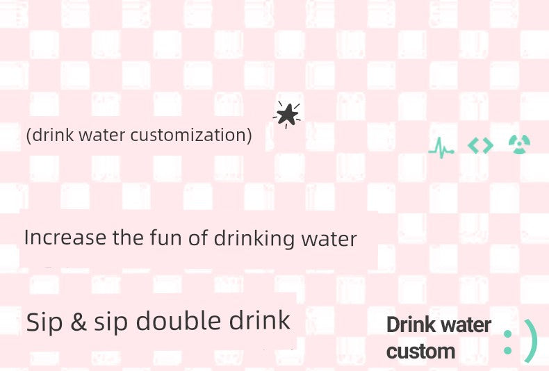Miniso Large-Capacity Water Cup for Women, High-Looking Student, High-Temperature Resistant Plastic Cup with Straw, Portable Summer New Model
