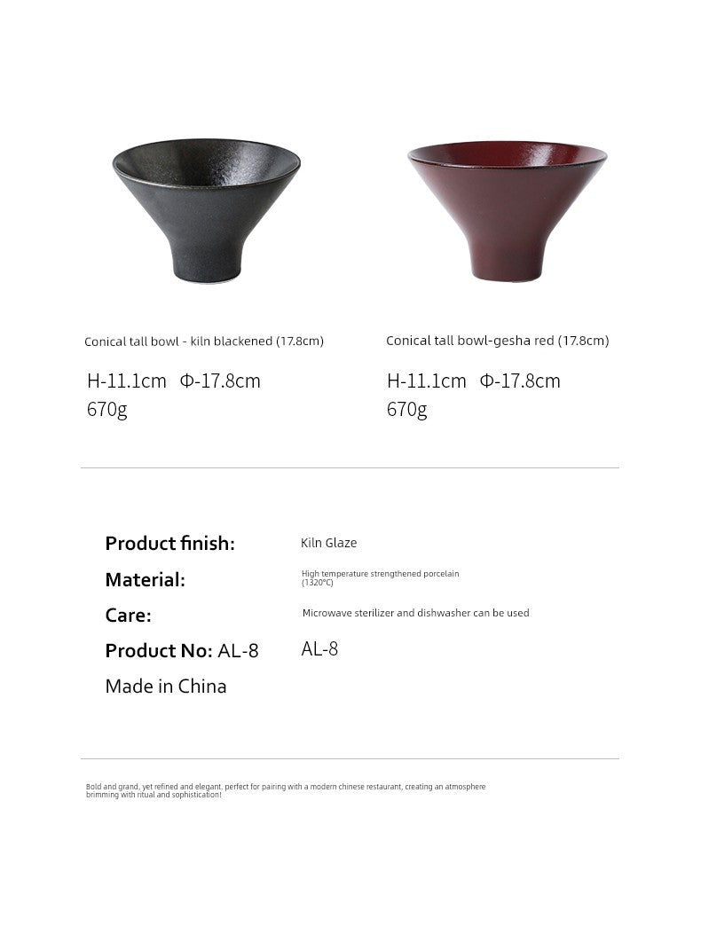 Alaniz Qingling Tall Noodle Bowl, Anti-Scalding Tall Bowl, Soup Noodle Bowl, Chinese Tableware, Ceramic Noodle Bowl, Ramen Bowl