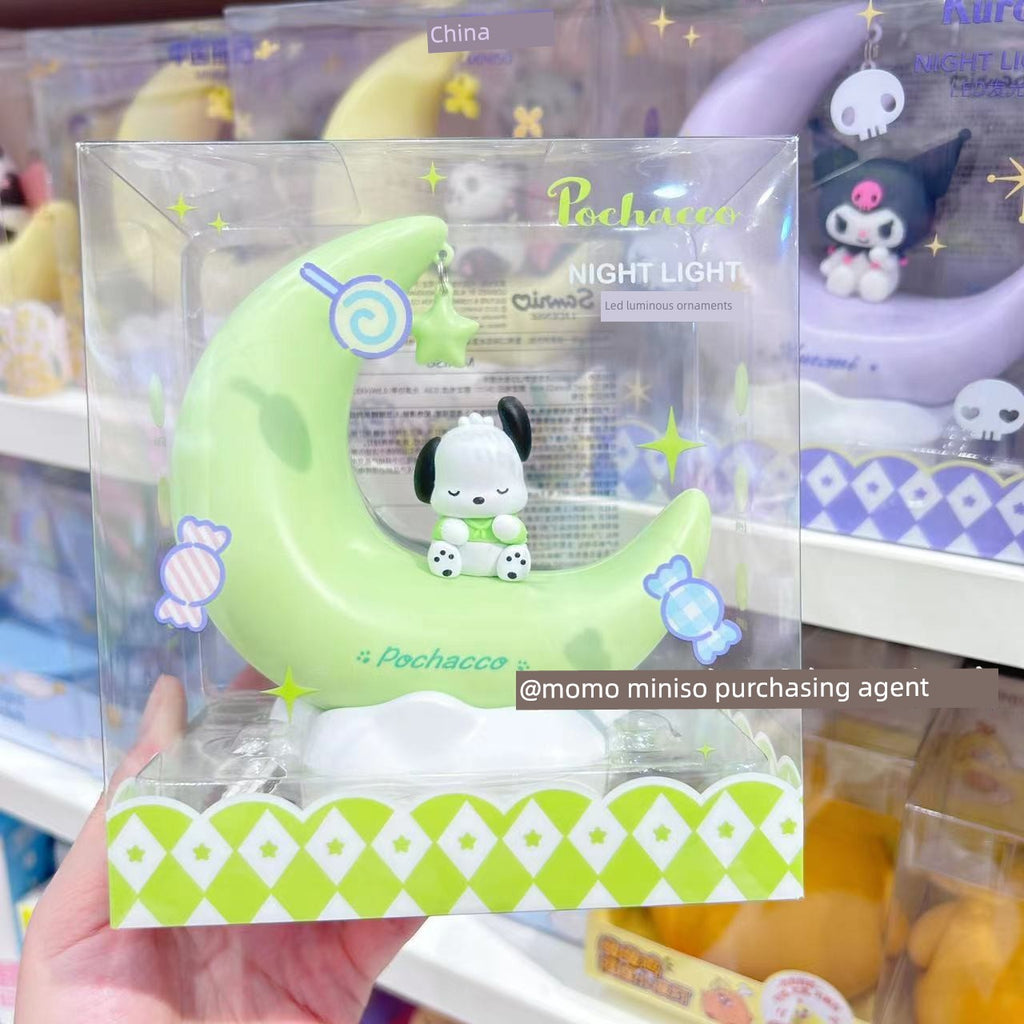 Miniso/Miniso Sanrio Cinnamoroll Moonlight Sweet Dreams Led Light-Up Ornament Kuromi Cute Night Light
