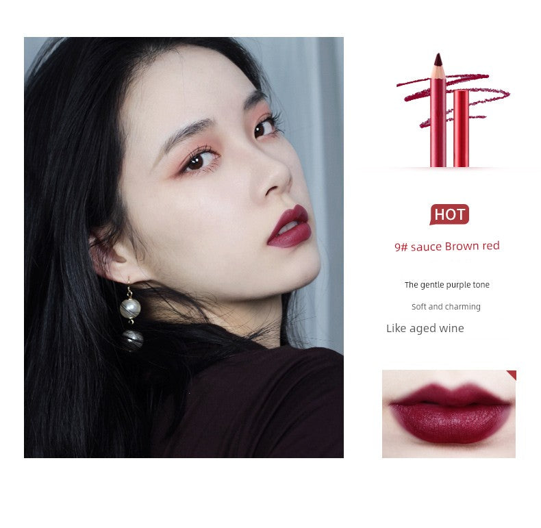 Flamingo Lip Liner Matte Lipstick Pen Waterproof Long-Lasting Non-Fading Genuine Eyeliner for Beginners and Students