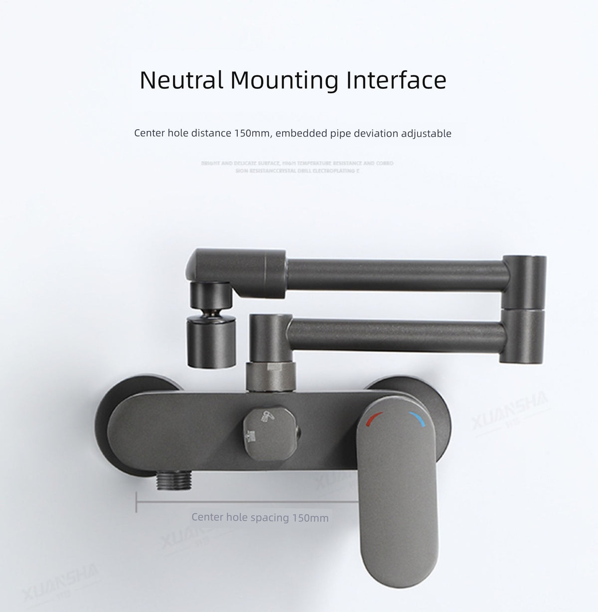 Wall-Mounted Hot and Cold Water Faucet for Kitchen, Wall-Mounted Sink for Washing Vegetables, Dishwashing Sink, Balcony Mop Washing Basin, Household Use