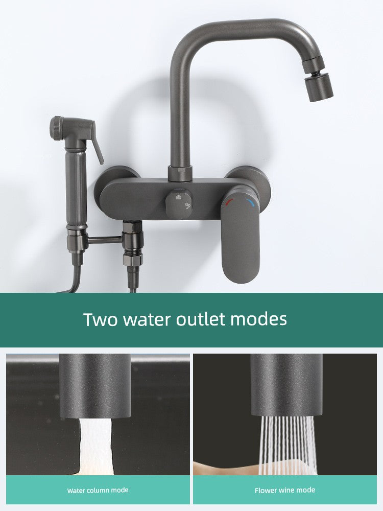 Wall-Mounted Hot and Cold Water Faucet for Kitchen, Wall-Mounted Sink for Washing Vegetables, Dishwashing Sink, Balcony Mop Washing Basin, Household Use