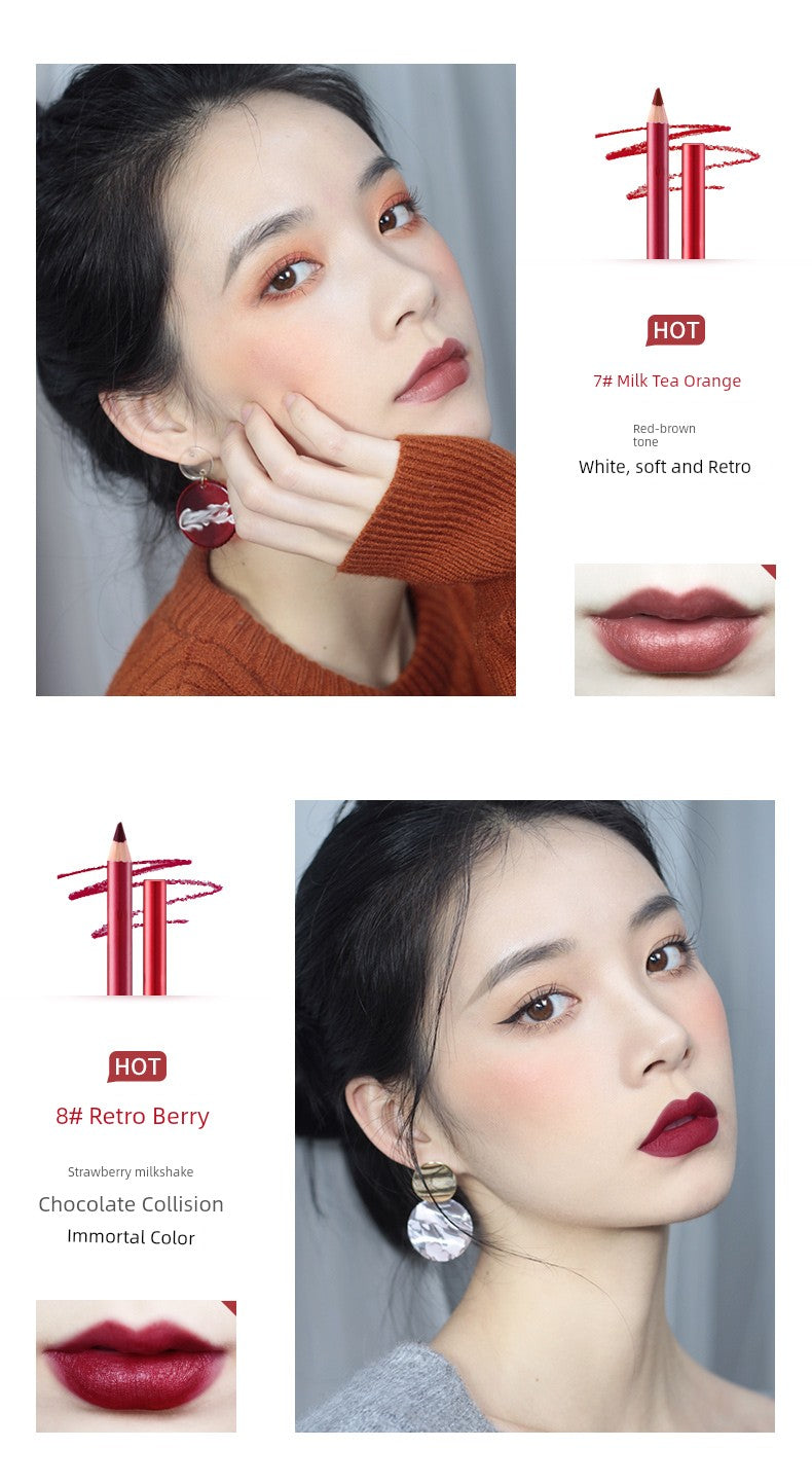Flamingo Lip Liner Matte Lipstick Pen Waterproof Long-Lasting Non-Fading Genuine Eyeliner for Beginners and Students