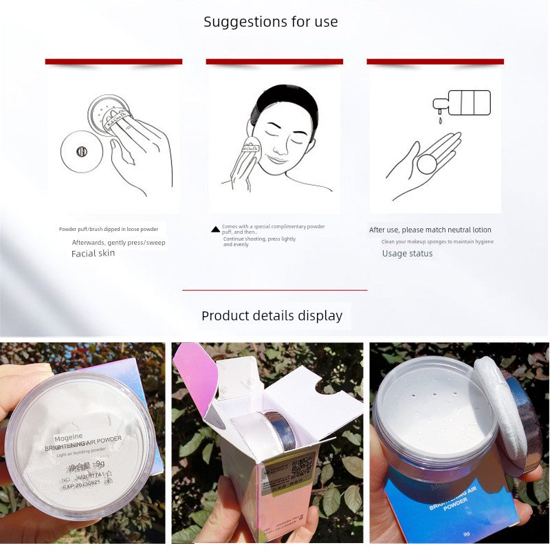 Maijili Soft Light Air Powder 9g Invisible Pore Oil Control Delicate Lightweight Powder Setting Powder 9g Authentic