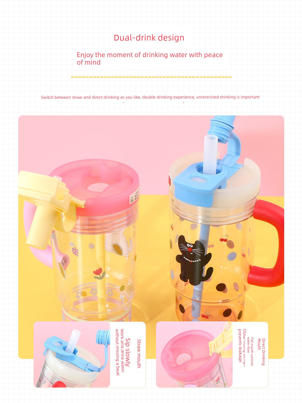 Miniso Apple Puppy Cold Brew Coffee Cup Cute Summer Water Cup Student Handle Ice Cup