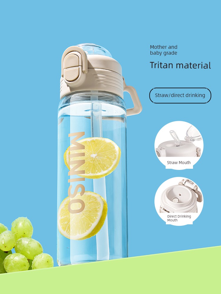 Miniso Water Cup for Women, High Appearance Value, Large Capacity, for Boys, Children, Students, High Temperature Resistant, Portable Plastic Cup, New Summer Model