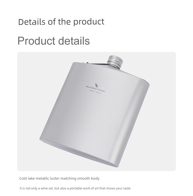 Biwei Pure Titanium Flask Large Capacity Portable Outdoor Water Bottle Home Car Flat Liquor Bottle Square Open Flame
