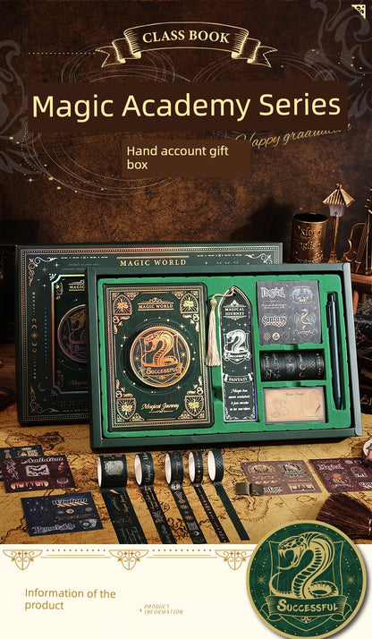 Magic Academy Notebook Set Gift Box Harry Potter Planner High-Quality Notebook for Elementary and Middle School Students School Supplies Diary Planner Sticker Pack Birthday Gift