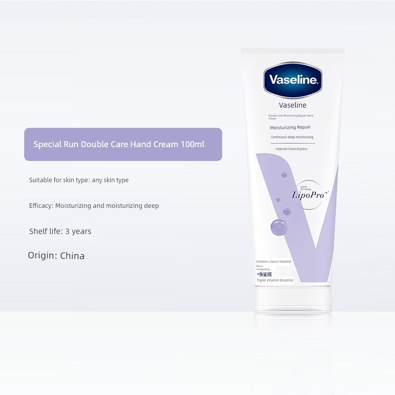 Vaseline Hand Cream Moisturizing and Hydrating for Women, Niacinamide Prevents Dryness and Cracking, Small Tube, Refreshing and Non-Greasy for Men in Summer