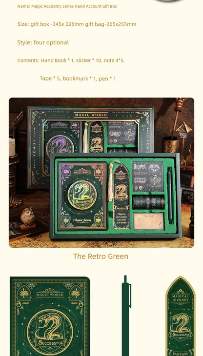 Magic Academy Notebook Set Gift Box Harry Potter Planner High-Quality Notebook for Elementary and Middle School Students School Supplies Diary Planner Sticker Pack Birthday Gift