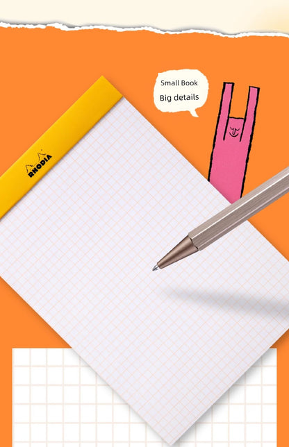Rhodia French Rhodia Thumbtack Notebook Portable Flip-Up Notebook Tearable Pages High-Quality Aesthetic Fun Notepad Planner [Paper People Collaboration]