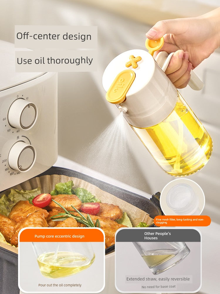Miniso Oil Spray Bottle for Home Use, Non-Drip Kitchen Oil Container, Glass Seasoning Bottle, Mist-Type Dual-Use Leak-Proof Oil Bottle