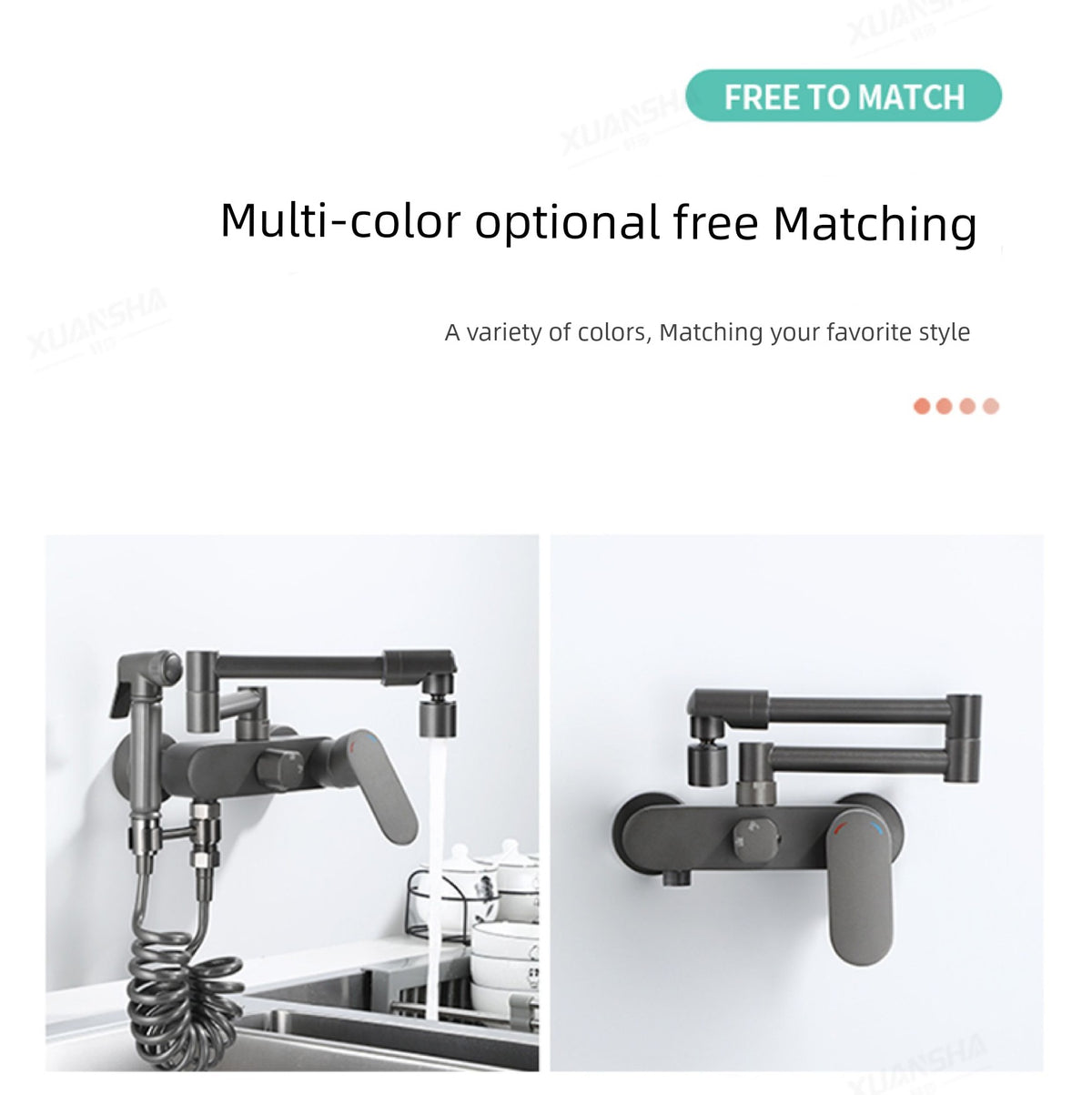 Wall-Mounted Hot and Cold Water Faucet for Kitchen, Wall-Mounted Sink for Washing Vegetables, Dishwashing Sink, Balcony Mop Washing Basin, Household Use