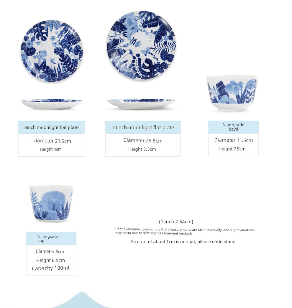 Jingdezhen Official Lead-Free Ceramic Tableware Set for Home Use, Including Rice Bowls, Water Cups, Chinese-Style Plates and Dishes, Suitable for Gifting
