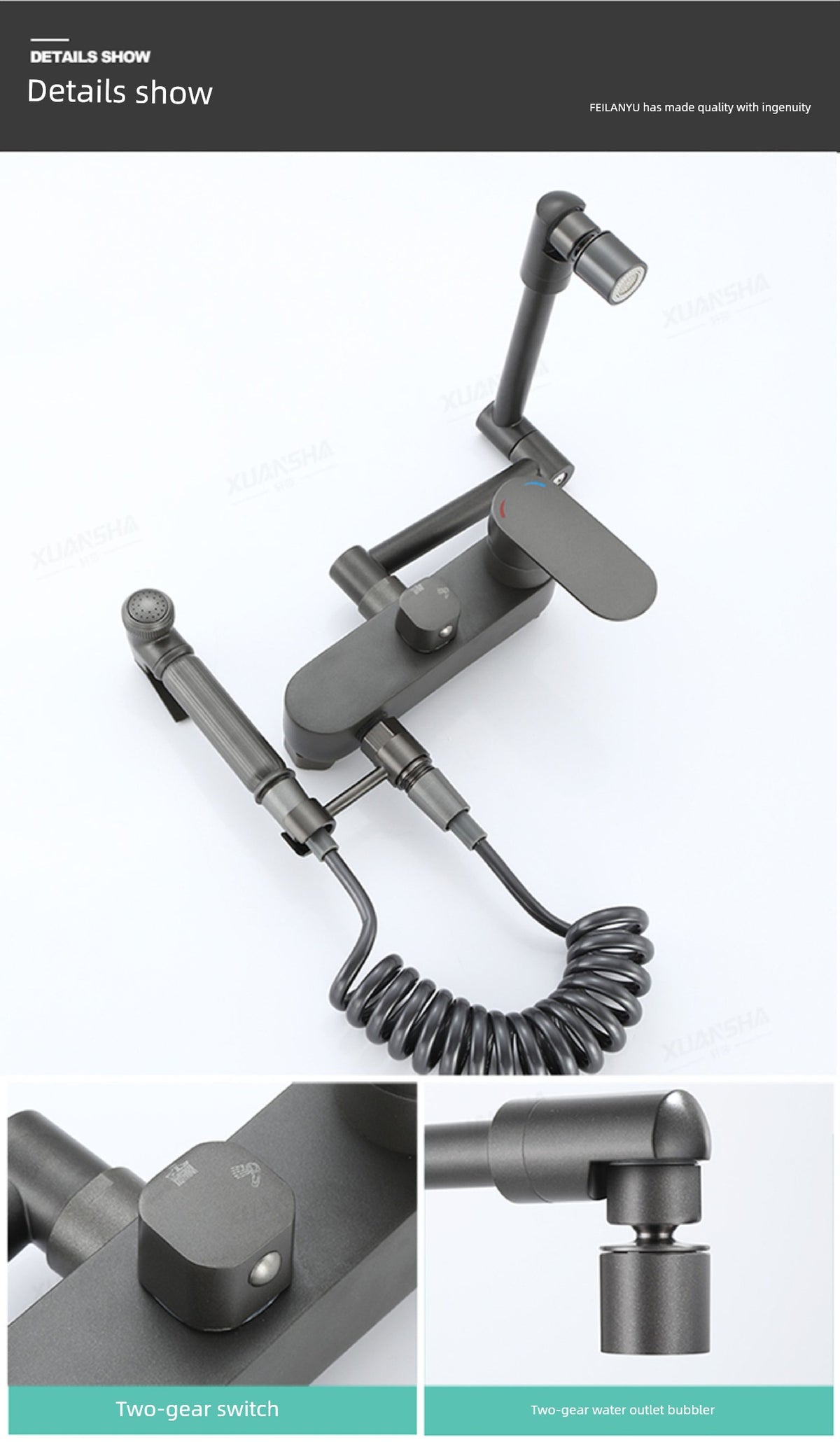 Wall-Mounted Hot and Cold Water Faucet for Kitchen, Wall-Mounted Sink for Washing Vegetables, Dishwashing Sink, Balcony Mop Washing Basin, Household Use
