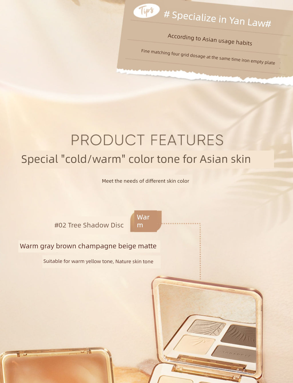 Juduo Orange Blossom Highlighter and Contouring All-In-One Palette Blush Nose Shadow Eye Shadow Side Shadow Three-In-One Facial Matte for Women