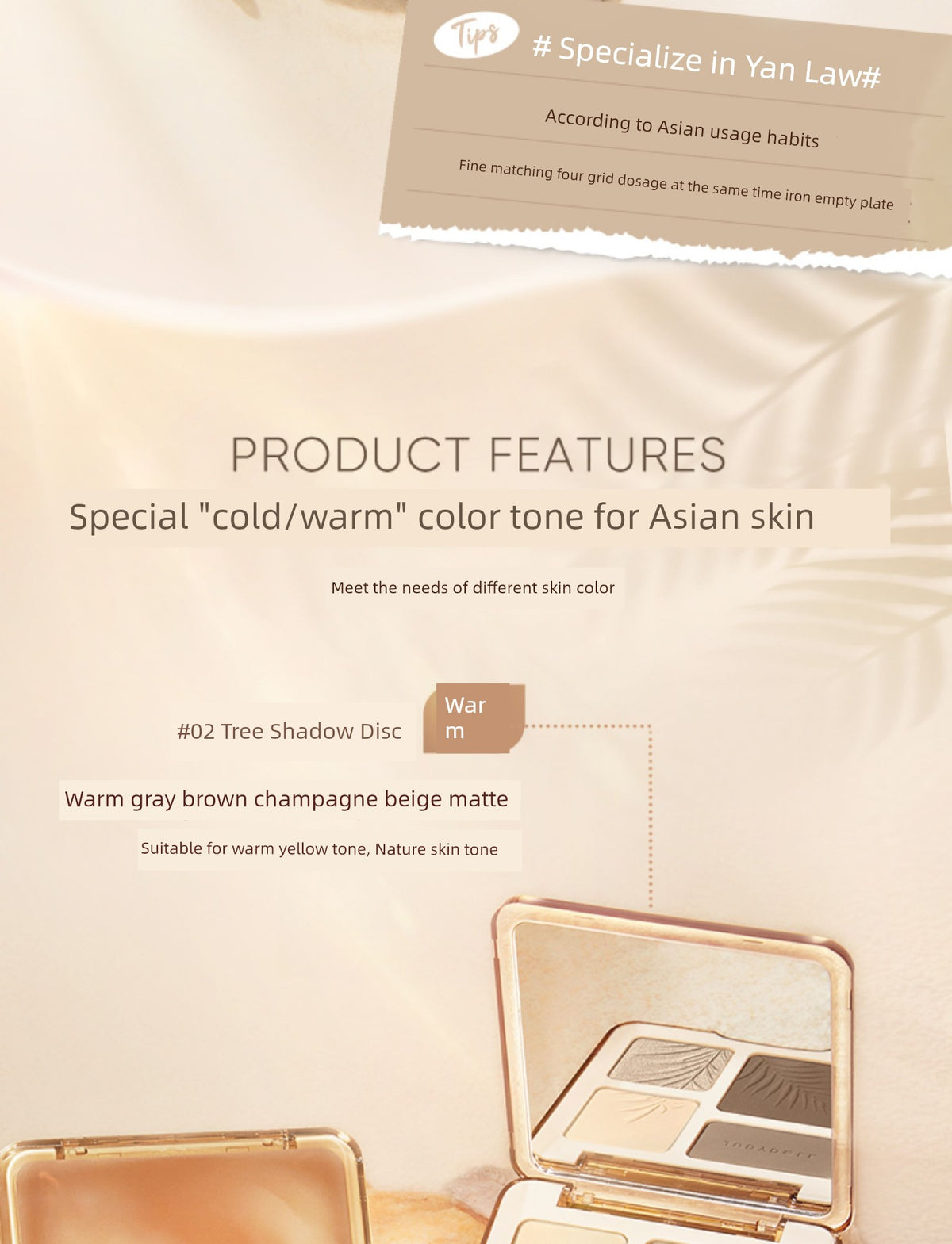 Juduo Orange Blossom Highlighter and Contouring All-In-One Palette Blush Nose Shadow Eye Shadow Side Shadow Three-In-One Facial Matte for Women