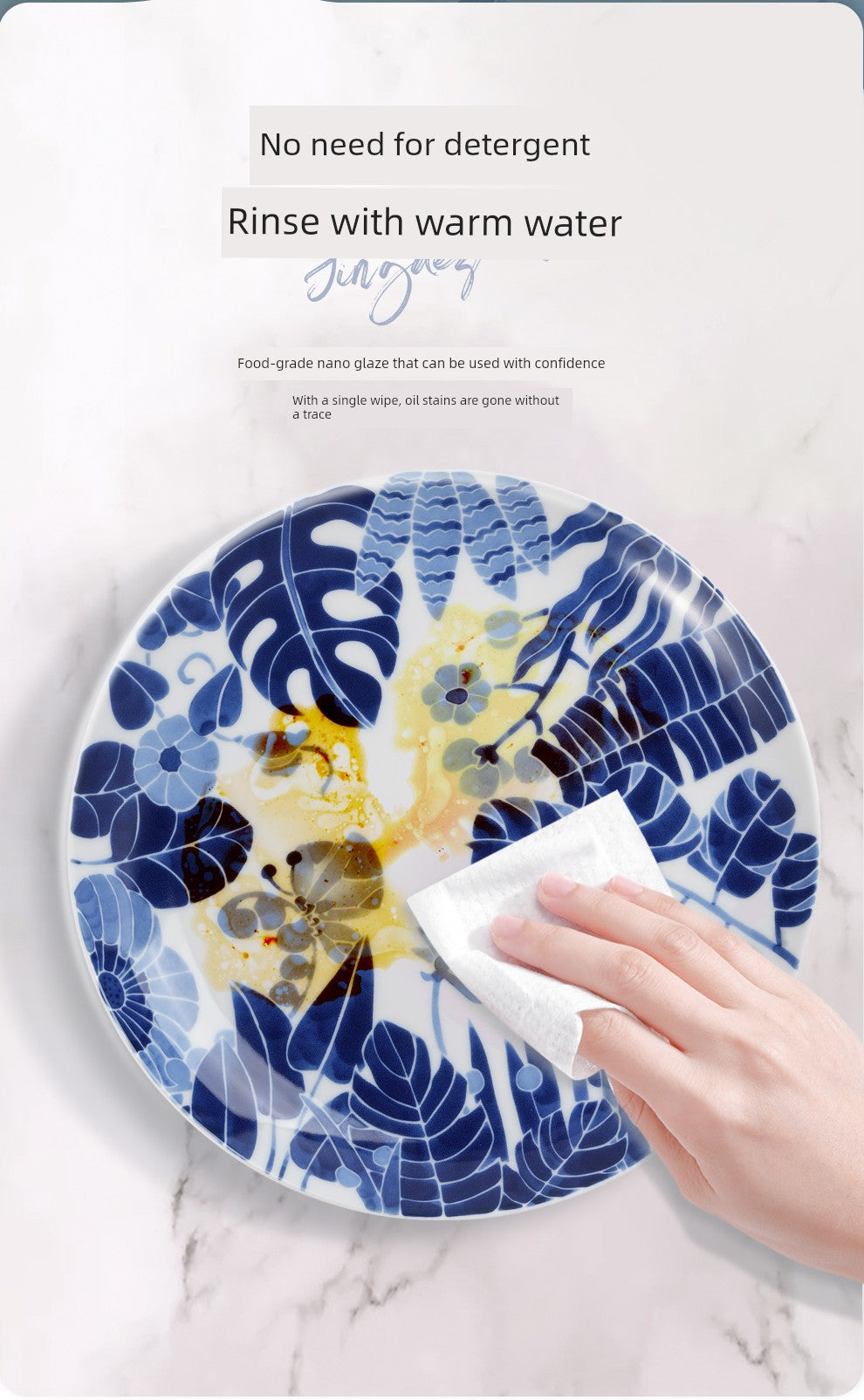 Jingdezhen Official Lead-Free Ceramic Tableware Set for Home Use, Including Rice Bowls, Water Cups, Chinese-Style Plates and Dishes, Suitable for Gifting